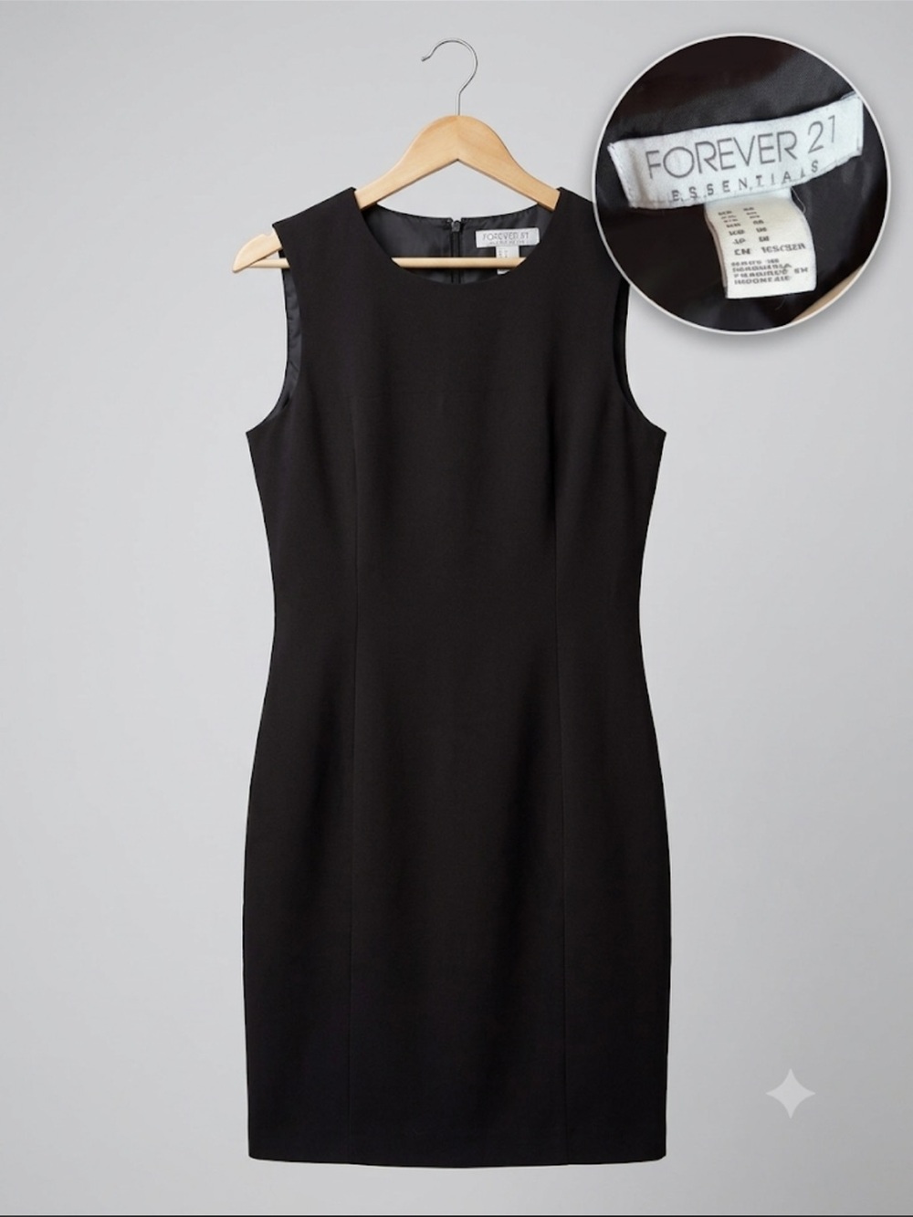 Forever 21 Black Sleeveless Midi Sheath Dress